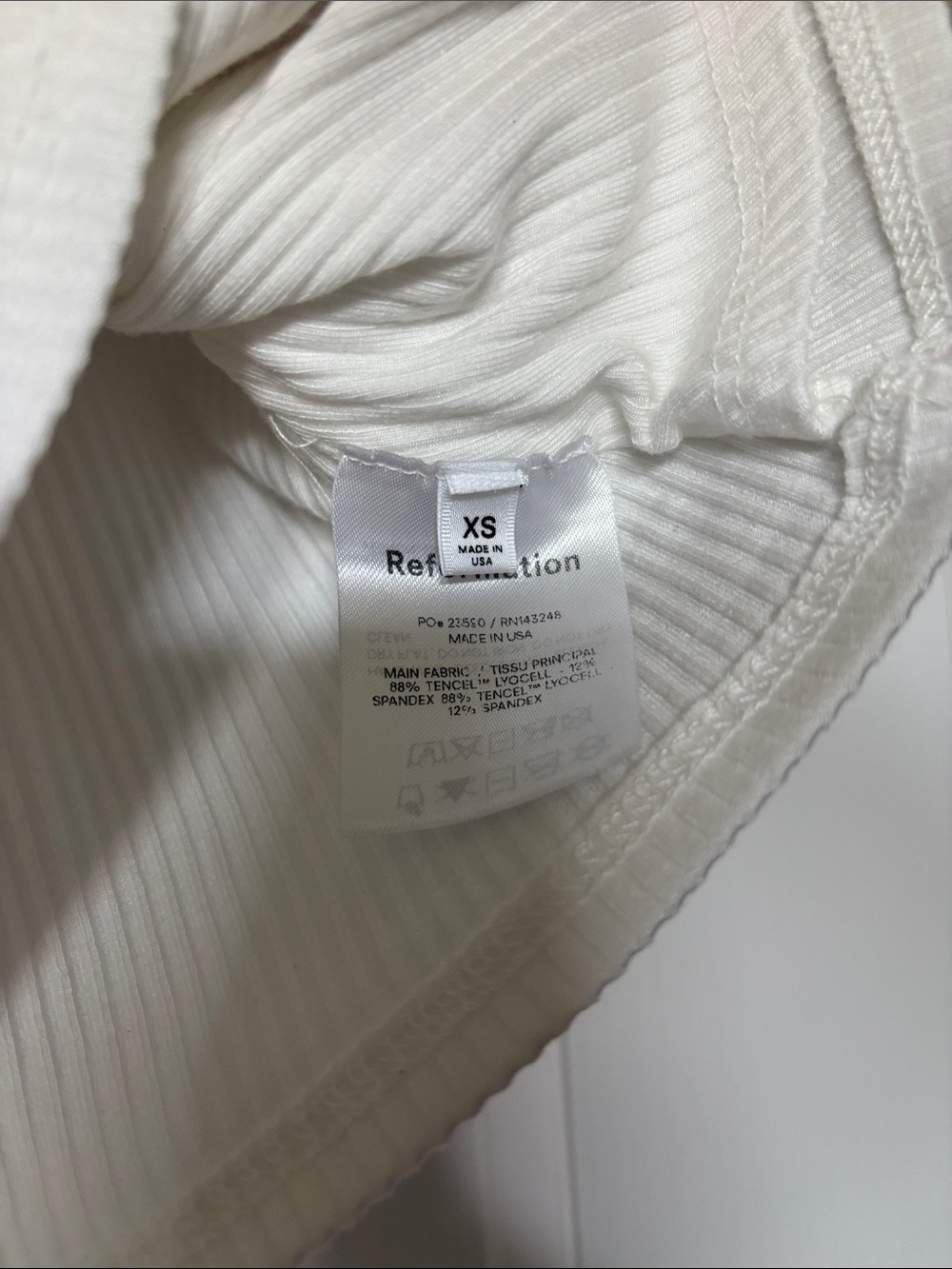 Reformation Cream Ribbed Square-Notch Tank Top - Picture 2 of 5